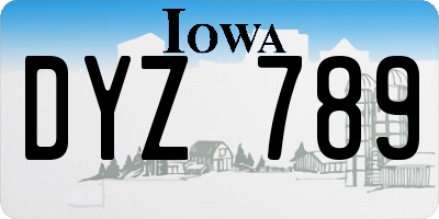 IA license plate DYZ789