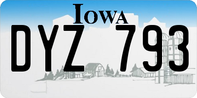 IA license plate DYZ793