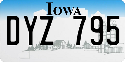 IA license plate DYZ795