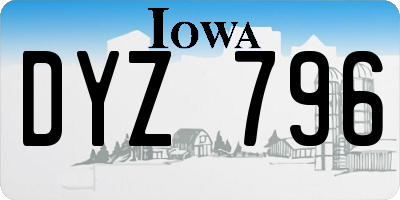 IA license plate DYZ796