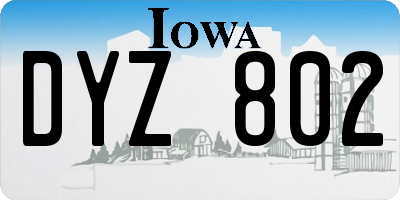 IA license plate DYZ802