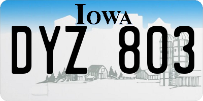 IA license plate DYZ803
