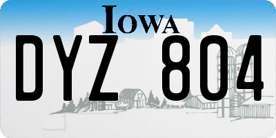 IA license plate DYZ804