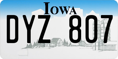 IA license plate DYZ807