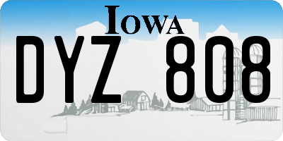 IA license plate DYZ808