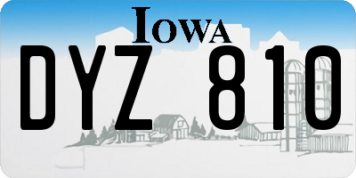 IA license plate DYZ810