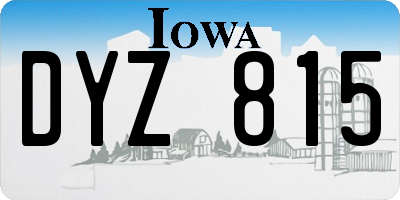 IA license plate DYZ815