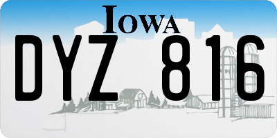 IA license plate DYZ816