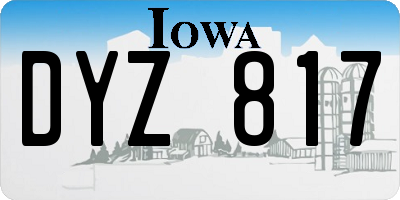IA license plate DYZ817