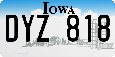 IA license plate DYZ818