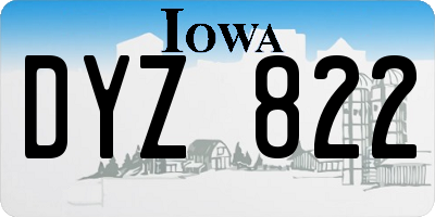 IA license plate DYZ822