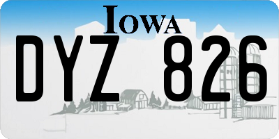 IA license plate DYZ826