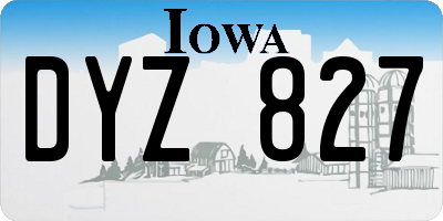 IA license plate DYZ827