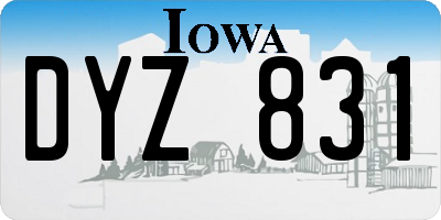 IA license plate DYZ831