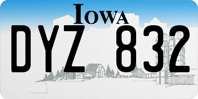 IA license plate DYZ832