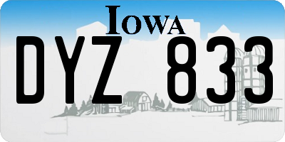 IA license plate DYZ833