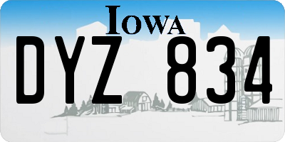 IA license plate DYZ834
