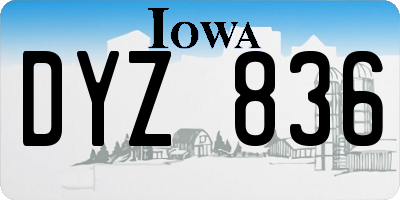 IA license plate DYZ836
