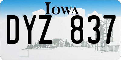 IA license plate DYZ837
