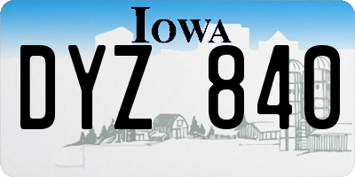 IA license plate DYZ840