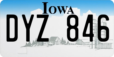 IA license plate DYZ846