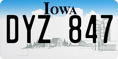 IA license plate DYZ847
