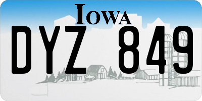 IA license plate DYZ849