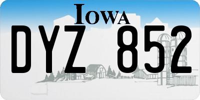 IA license plate DYZ852