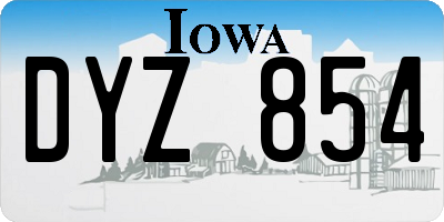 IA license plate DYZ854