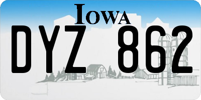 IA license plate DYZ862