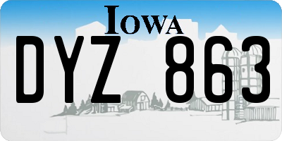 IA license plate DYZ863