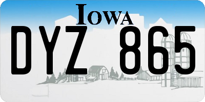 IA license plate DYZ865