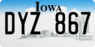IA license plate DYZ867