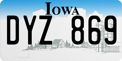 IA license plate DYZ869