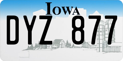 IA license plate DYZ877