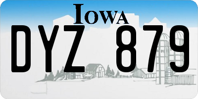 IA license plate DYZ879
