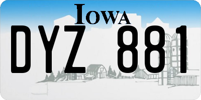 IA license plate DYZ881