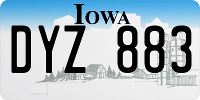 IA license plate DYZ883