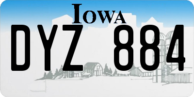 IA license plate DYZ884
