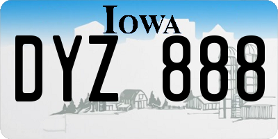 IA license plate DYZ888