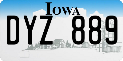 IA license plate DYZ889