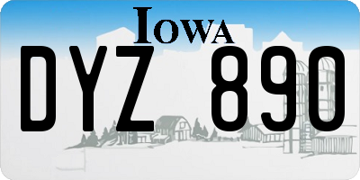 IA license plate DYZ890