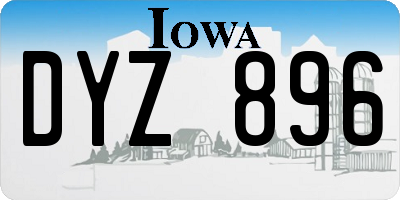 IA license plate DYZ896