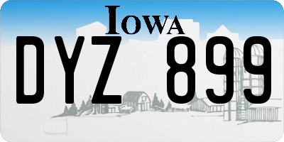 IA license plate DYZ899