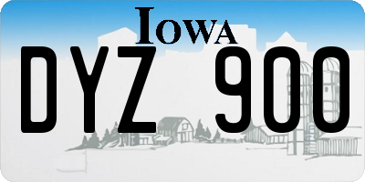 IA license plate DYZ900
