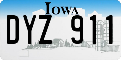IA license plate DYZ911
