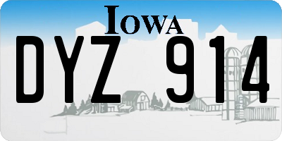 IA license plate DYZ914