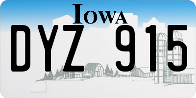 IA license plate DYZ915
