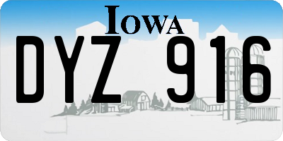 IA license plate DYZ916