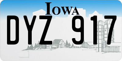 IA license plate DYZ917